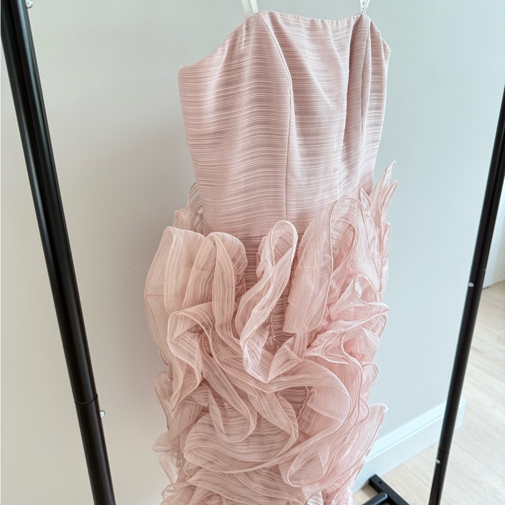 Halston Heritage Pink Ruffled Dress - Picture 3 of 4